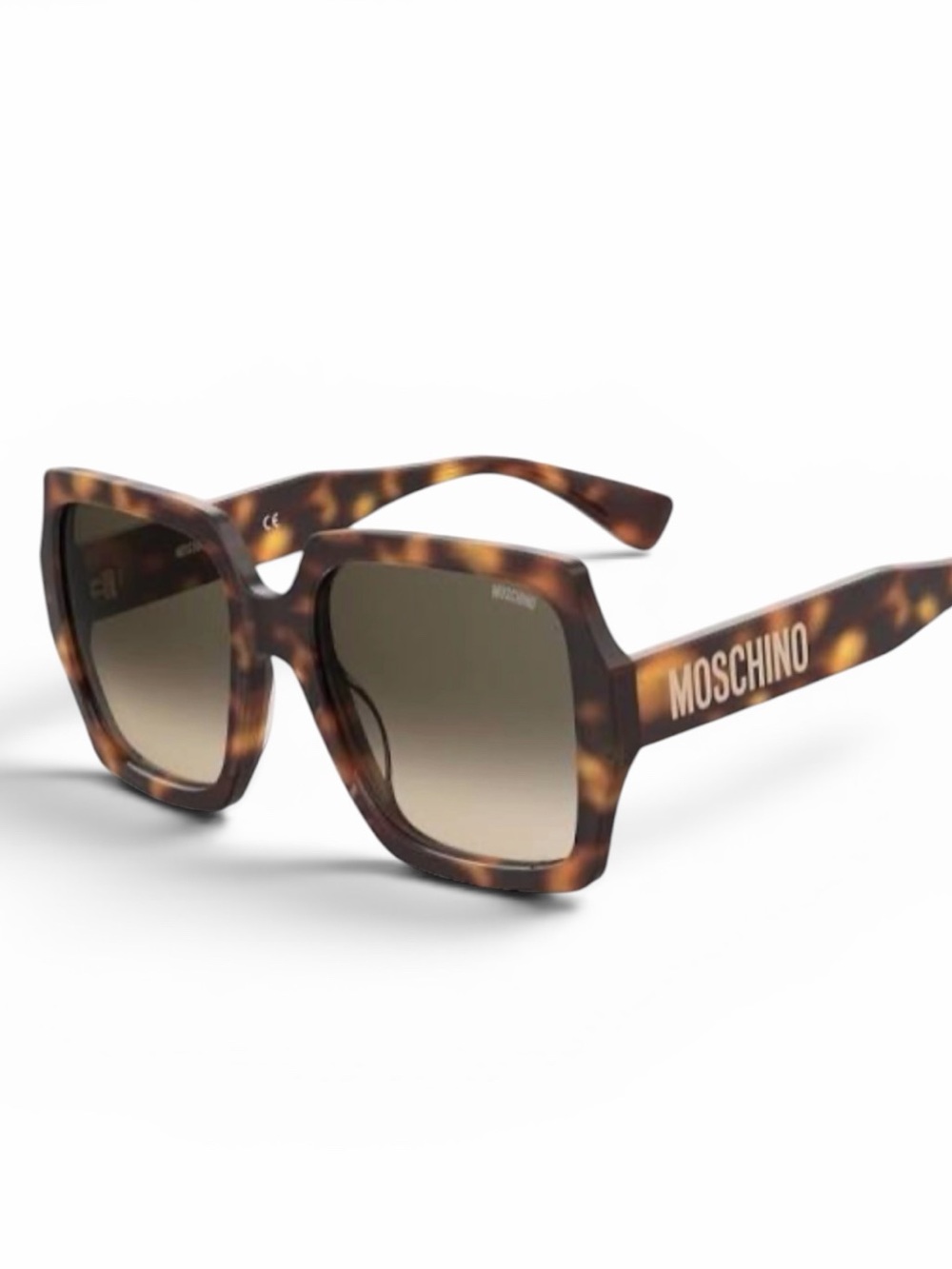 Moschino Tortoiseshell Square-Frame Sunglasses with Gradient Lenses